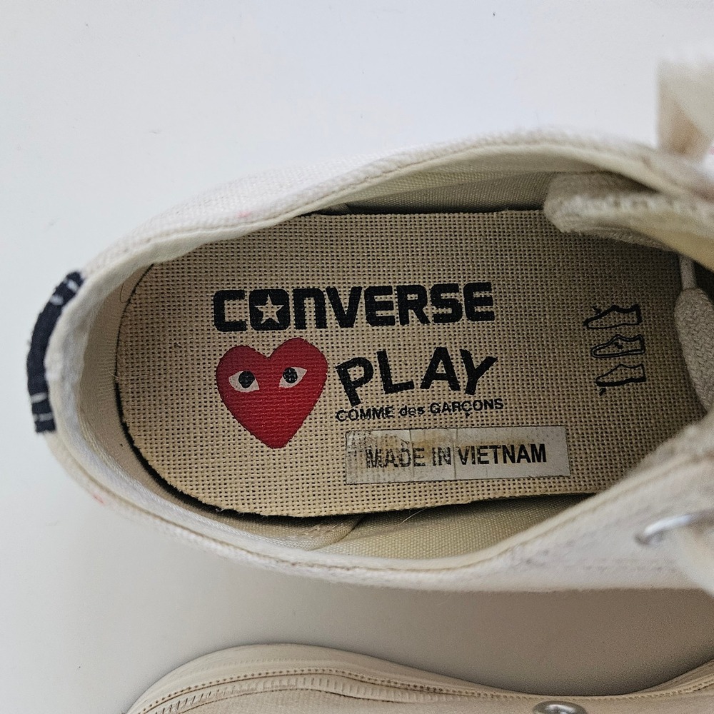 Converse x Comme Des Garcons Play Sneakers W6/M4 Off White 70 Low 150207C - Picture 10 of 11